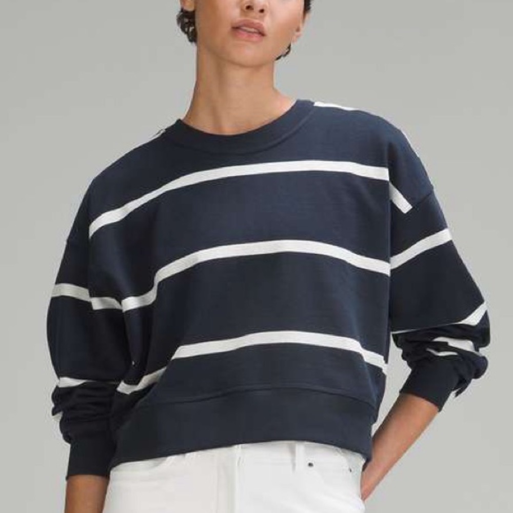 Lululemon Perfectly Oversized Cropped Crew Stripe